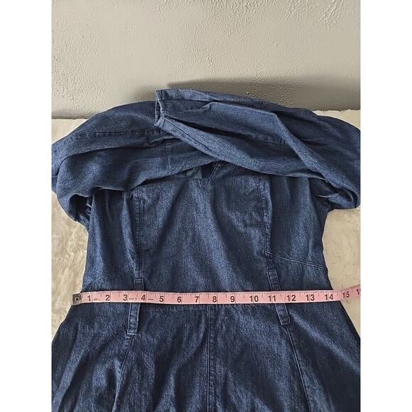 Free People Karmen Denim Above the Knee Casual Mini A Line Blue Dress M Cotton - Picture 6 of 11